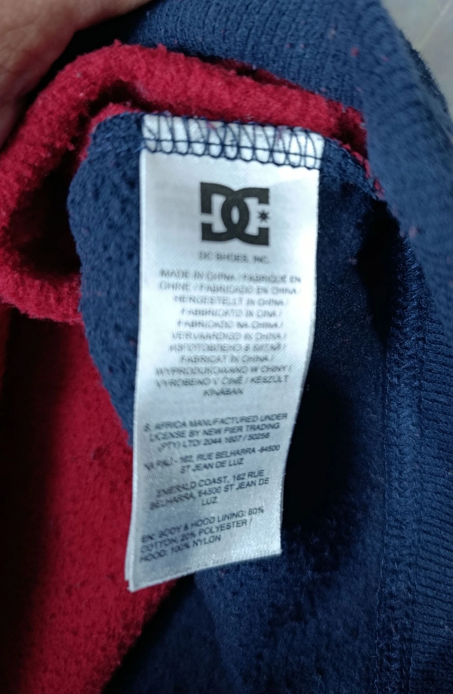 DC Shoes Sudadera con Capucha para Hombre Talla S - Camiseta de Deporte Azul Marino/Rojo con Media Cremallera – photo 11